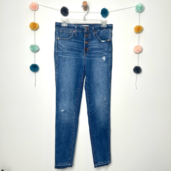 Madewell Medium Wash 10” High Rise Skinny Jeans - Picture 1 of 9